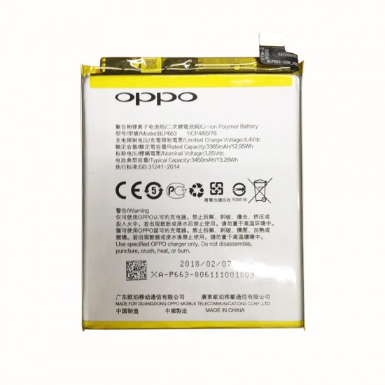 Oppo R15 BLP663 Orijinal Batarya Pil