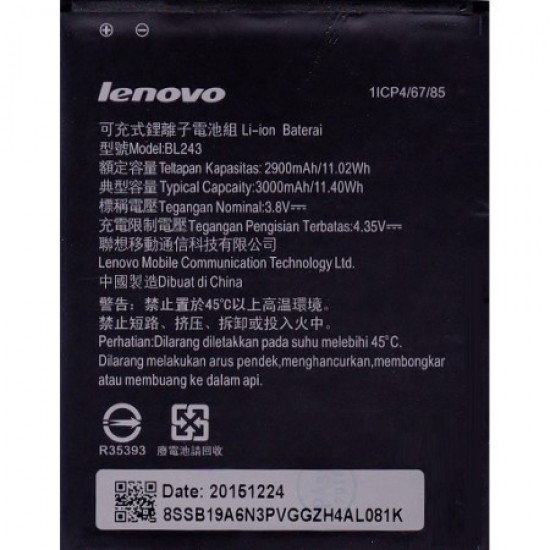 Orijinal Lenovo A7000 Batarya Pil